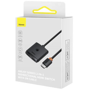 Переходник HUB Baseus AirJoy Series 2in1 HDMI to HDMI/HDMI (B01331105) – Черный