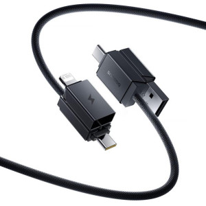 Дата кабель Baseus Versatile Two-for-Two USB/Type-C to Type-C/Lightning 60W (0.6m) (P10383000) – Чорний