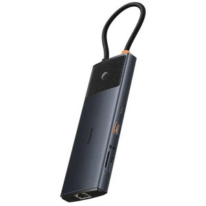 Перехідник HUB Baseus Metal Gleam II OS 10in1 Dual Display (B00061800123-01) – Чорний