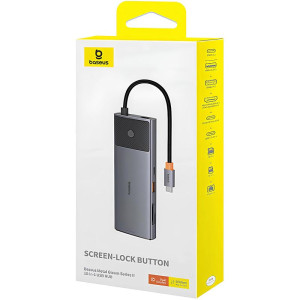 Перехідник HUB Baseus Metal Gleam II OS 10in1 Dual Display (B00061800123-01) – Чорний