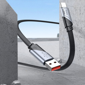 Дата кабель Hoco U119 Machine charging data USB to Type-C 5A (1.2m) – Чорний