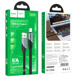 Дата кабель Hoco U119 Machine charging data USB to Type-C 5A (1.2m) – Чорний