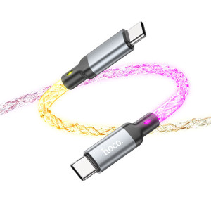 Дата кабель Hoco U112 Shine Type-C to Type-C 60W (1m) – Сірий