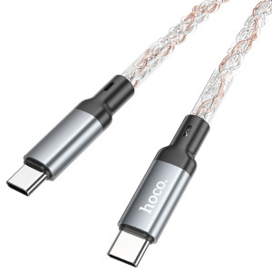 Дата кабель Hoco U112 Shine Type-C to Type-C 60W (1m) – Сірий