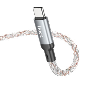 Дата кабель Hoco U112 Shine Type-C to Type-C 60W (1m) – Сірий