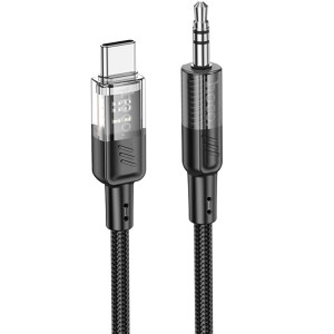 Аудіо кабель Aux Hoco UPA27 Spirit transparent (Type-C to AUX 3.5mm) (1.2m)