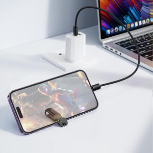 Дата кабель Hoco X126 Experto Type-C to Type-C 60W + Phone Holder & Lanyard (0.35m) – Чорний