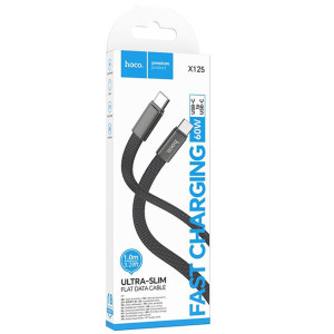 Дата кабель Hoco X125 Exceso Type-C to Type-C 60W (1m) – Черный