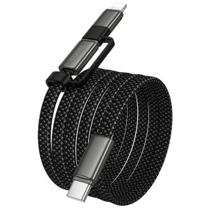 Дата кабель Hoco X125 Surplus 2in1 Type-C to Lightning/Type-C 60W (1m) – Чорний