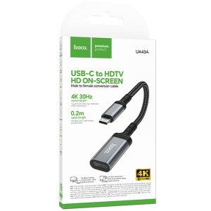 Перехідник Hoco UA43A Type-C to HDTV (0.2m) – Сірий