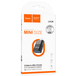 Перехідник Hoco UA36 Lightning male to USB female – Чорний