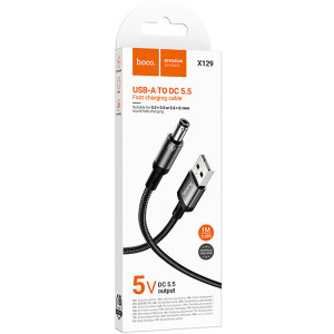 Кабель живлення для роутера/модема Hoco X129 Advantage USB-DC 5V (1m) – Чорний