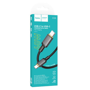 Дата кабель Hoco X128 Benefit Type-C to Type-C 60W (1m) – Чорний