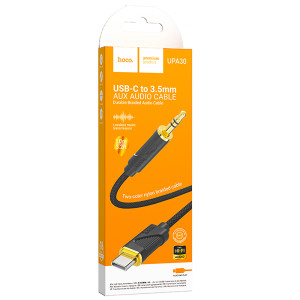 Аудио кабель Aux Hoco UPA30 Friend (Type-C to AUX 3.5mm) (1m) – Черный
