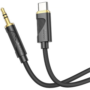 Аудио кабель Aux Hoco UPA30 Friend (Type-C to AUX 3.5mm) (1m) – Черный