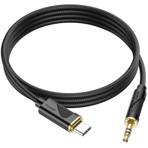 Аудио кабель Aux Hoco UPA30 Friend (Type-C to AUX 3.5mm) (1m) – Черный