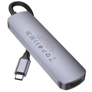Переходник HUB Hoco HB27 10-Port (Type-C to HDTV+USB3.0+PD+2xUSB2.0) – Серый