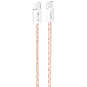 Дата кабель Hoco X104 Source 60W Type-C to Type-C (1m) (Розовый)