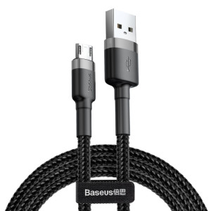 Дата кабель Baseus Cafule USB to MicroUSB Cable 2.4A (1m) (CAMKLF-B) (Серый)