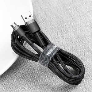 Дата кабель Baseus Cafule USB to MicroUSB Cable 2.4A (1m) (CAMKLF-B) – Серый
