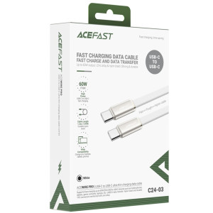 Дата кабель Acefast C24-03 Type-C to Type-C 60W (1.2m) – Белый