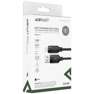 Дата кабель Acefast C16-02 USB to Lightning 2.4A (1.2m) – Черный