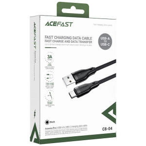 Дата кабель Acefast C8-04 USB to Type-C 3A (1.2m) – Черный