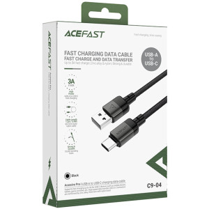 Дата кабель Acefast C9-04 USB to Type-C 3A (1.2m) – Черный