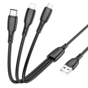 Дата кабель Borofone BX71 USB to 3in1 (1m) – Черный
