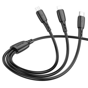 Дата кабель Borofone BX71 USB to 3in1 (1m) – Черный