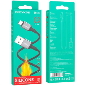 Дата кабель Borofone BX83 Famous USB to MicroUSB 2.4A (1m) – Чорний