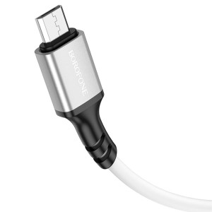 Дата кабель Borofone BX83 Famous USB to MicroUSB 2.4A (1m) – Білий