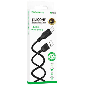 Дата кабель Borofone BX113 Lenny USB to Type-C 3A (1m) – Чорний