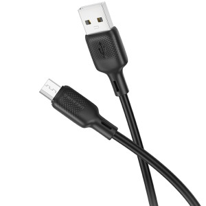 Дата кабель Borofone BX113 Lenny USB to MicroUSB 2.4A (1m) – Чорний