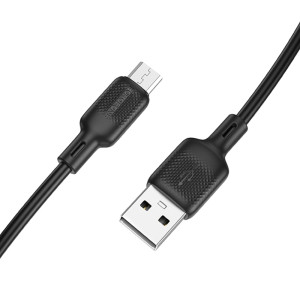 Дата кабель Borofone BX113 Lenny USB to MicroUSB 2.4A (1m) – Чорний