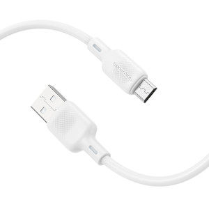 Дата кабель Borofone BX113 Lenny USB to MicroUSB 2.4A (1m) – Білий