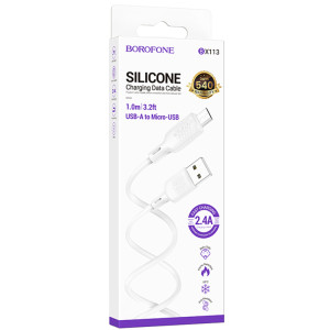 Дата кабель Borofone BX113 Lenny USB to MicroUSB 2.4A (1m) – Білий