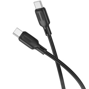 Дата кабель Borofone BX113 Lenny Type-C to Type-C 60W (1m) – Чорний