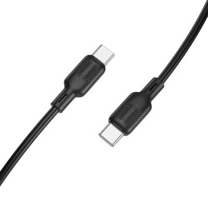 Дата кабель Borofone BX113 Lenny Type-C to Type-C 60W (1m) – Чорний