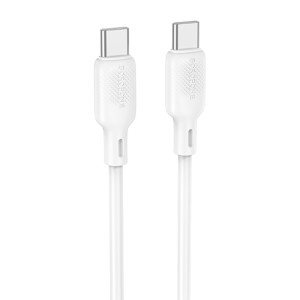 Дата кабель Borofone BX113 Lenny Type-C to Type-C 60W (1m) – Білий