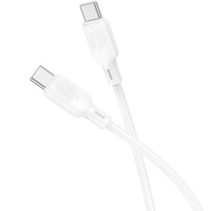 Дата кабель Borofone BX113 Lenny Type-C to Type-C 60W (1m) – Білий