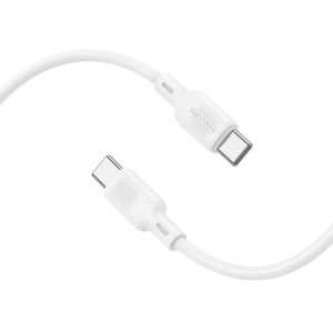 Дата кабель Borofone BX113 Lenny Type-C to Type-C 60W (1m) – Білий