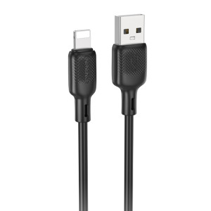 Дата кабель Borofone BX113 Lenny USB to Lightning 2.4A (1m) – Чорний