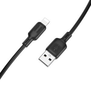Дата кабель Borofone BX113 Lenny USB to Lightning 2.4A (1m) – Чорний