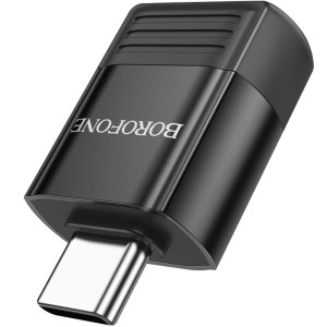 Перехідник Borofone BV18 Type-C male to USB female 3.0 – Чорний