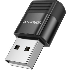 Перехідник Borofone BV18 USB male to Type-C female USB2.0 – Чорний