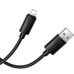 Дата кабель Borofone BX123 Leya USB to Lightning 12W (1m) – Чорний