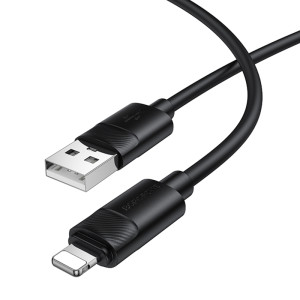 Дата кабель Borofone BX123 Leya USB to Lightning 12W (1m) – Чорний