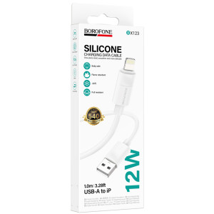 Дата кабель Borofone BX123 Leya USB to Lightning 12W (1m) – Білий
