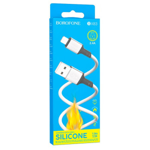 Дата кабель Borofone BX83 Famous USB to Lightning 2.4A (1m) – Білий